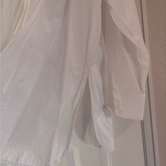 Madewell Signature Poplin Oversized Shirt, white button up blouse, M - Picture 7 of 9